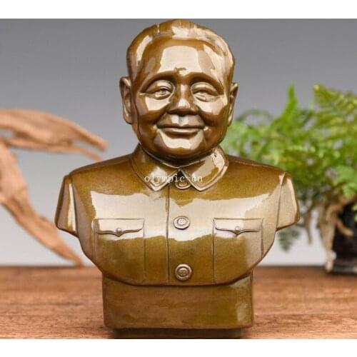 9'' bronze copper carved Chinese Communist leader Deng Xiaoping bust statue