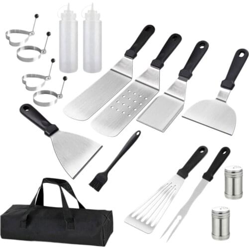 HOT-18Pcs Outdoor Griddle Accessories Kit for Blackstone Grill Griddle Spatula Scraper Combination Home Cooking Accessories