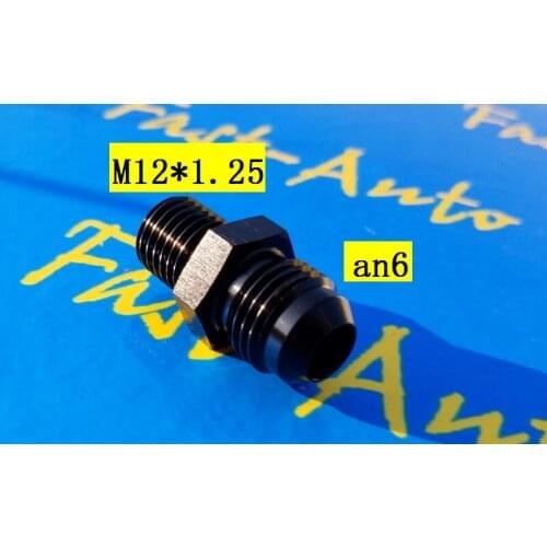 Aluminum male M12 P1.25 M12 * 1.25 M12 x 1.25 to -6an an6 an 6 male adaptor adapter Fitting black