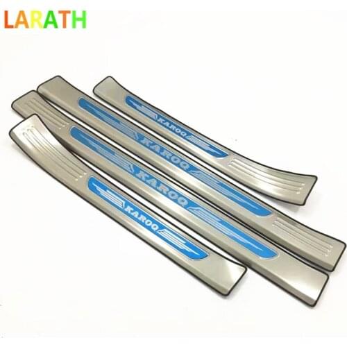 Car Styling stainless steel ACCESSORIES FOR SKODA KAROQ 2018 External Door Scuff Sill Plates Step Entry Trim Cover Plate 4pcs