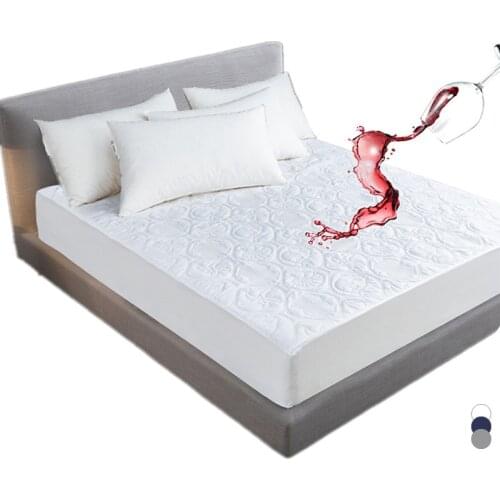 White Solid Color Quilted Embossed Waterproof Mattress Protector Fitted Sheet Style Cover for Mattress Thick Soft Pad for Bed