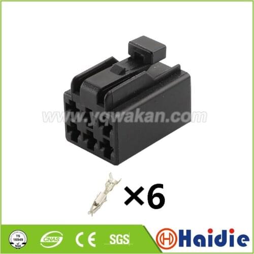 Free shipping 2sets 6pin auto plastic housing plug wiring cable sealed plug connector