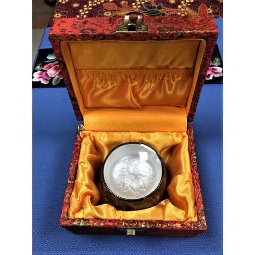 Mahogany Silver Inlay Tea Cup Pure Silver Fish Lotus Mug Travel Wood Cup