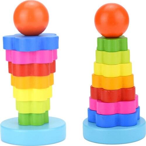 Plum Blossom Colorful Pieces Board Game Family/Party Best Gift for Children High Quality Wooden Balance Puzzle Game