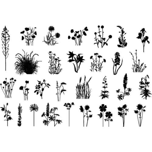 Flower Stamps Clear 30 Mini Flowers Scrapbooking Stamps DIY Album Paper Craft Background Card Making Supplies