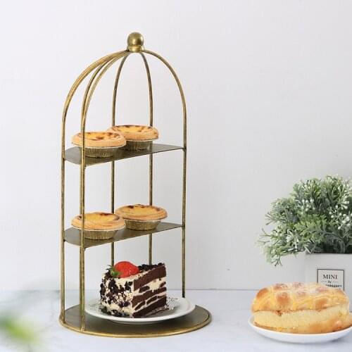 European iron half birdcage dessert cake room wedding banquet props restaurant hotel cake display rack