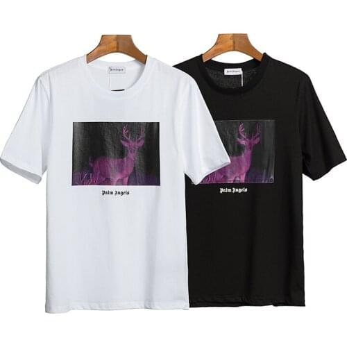 Palm Angels 22SS Letter Logo Men and Women Couple Letter Print Casual Fashion Cotton Short Sleeve T-Shirt Boyfriend Gift
