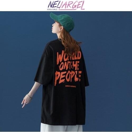 NELLARGEL Women Letter Kawaii Harajuku Graphic T Shirts 2021 Summer Female Y2k Vintage Korean Fashion Tshirts Girl Causal Tshirt