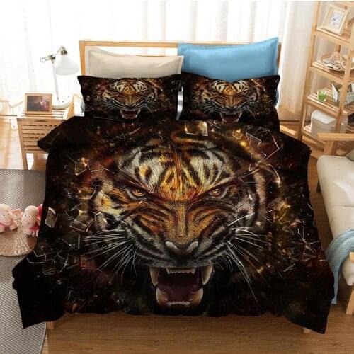 3D Printed Bedding Set Animal Tiger Duvet Cover Colorful Bed Set Vivid Bedroom Comforter Home Textile Size Twin Full Queen King