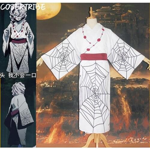 Anime Demon Slayer Kimetsu no Yaiba Spider Hill Rui Spider Ghost Battle Suit Cosplay Costume Women Halloween Free Shipping 2019