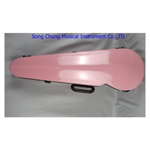 Beautiful pink glass fiber gap model violin hard case,fine workmanship