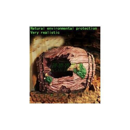 Material Reptile Lizard Spider tortoise Breeding Box Set Decoration Barrel Resin Material Reptile Avoiding Cave