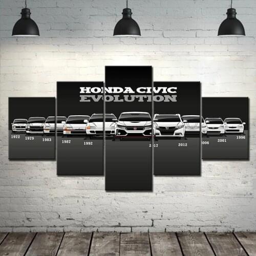 Wall Art Modular Pictures Posters Canvas Printed Honda CIVIC Car Painting Modern Home Decoration Fashion Living Room Framework