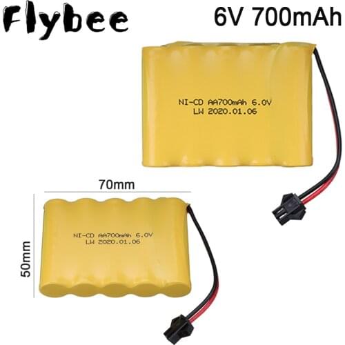 6V 700mAh NiCD Battery AA Ni-CD 6v Rechargeable Battery For Rc Toys Cars RC Tanks RC Trucks rc Robots Guns Boats battery parts