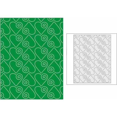 New 2021 Spotty Lacy Hearts Panel Metal Cutting Dies for DIY Scrapbooking and Card Making Background Embossing Craft No Stamps
