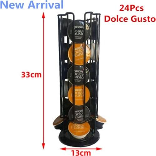 New Metal Black Coffee Pods Holder Iron Chrome Plating Stand Coffee Capsule Storage Rack Dolce Gusto Capsule Free Shipping
