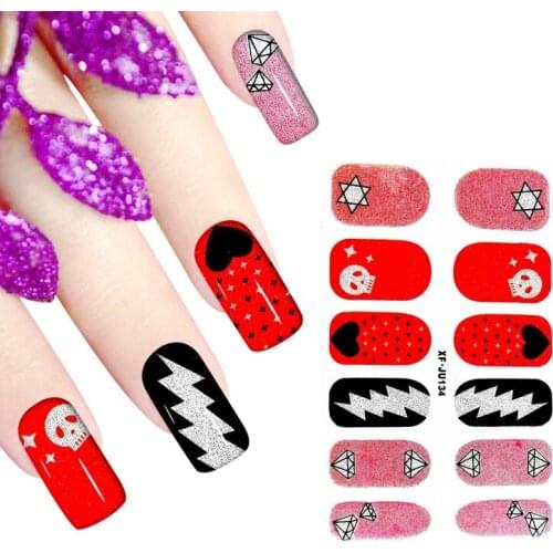 Wholesale Excellent Adhesive Nail Polish Post Full Wrap XF Serial Manicure Nail Sticker Art Patch 200pcs Free EMS/DHL Shipping