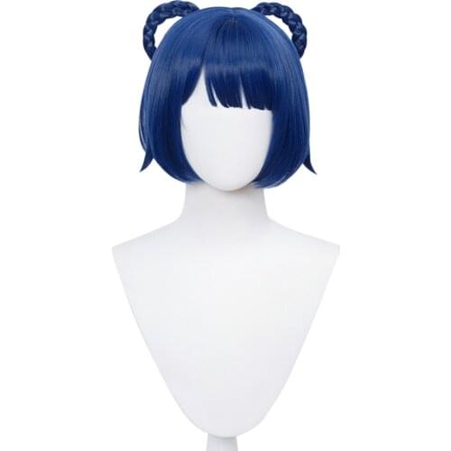 Genshin Impact Xiangling Cosplay Wig 27cm Heat Resistant Synthetic Hair Carnival Halloween Party Props