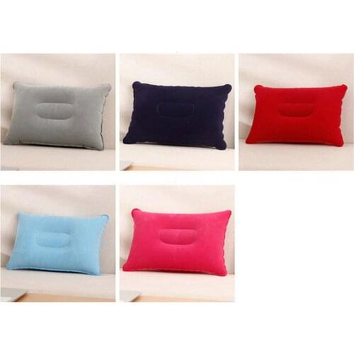 Portable Inflatable Outdoor Travel Pillow Air Pillow Beach Car Cushion Car Head Rest Hiking Pillow Gray