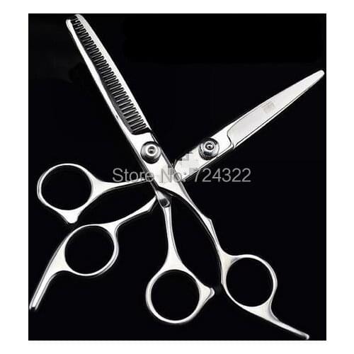 Professional 440C steel Hairdressing Scissors shears Set Kit Barber Hair Cutting Straight Thinning hair scissors Free Shipping
