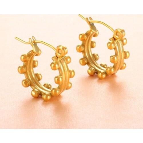 Luxury Gold Plated Small Ball Hoop Earrings Women Cute Earrings for Fashion Jewelry Gifts