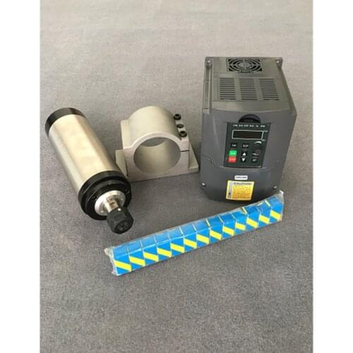 CNC Spindle Motor 1.5KW Air Cooled Spindle mot + 220V/1.5KW Inverter + 65mm Clamp+ 1set ER11 Collet For Milling Machine