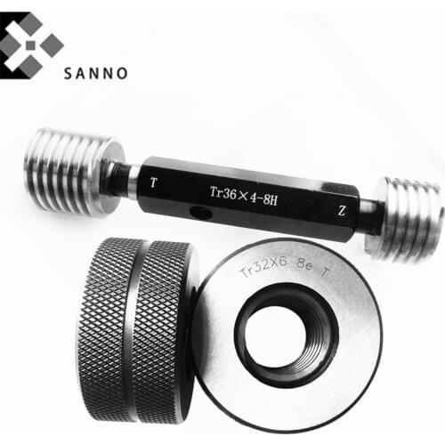 Trapezoidal plug ring gauge TR40x10 / TR40x6 / TR40x3 7H 8E LH steel master thread pitch go nogo gages