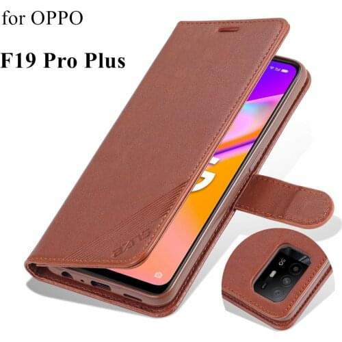 Quality Flip Cover Leather Case for OPPO F19 Pro Plus 5G Pu Leather Phone Bags protective Holster with closing strap AZNS