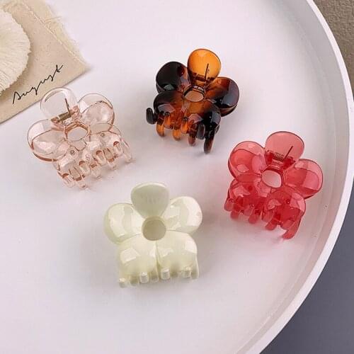 New Summer Hair Claws Flower Shaped Hair Crab Clamps Women Candy Colors Hairdress Hairpins Sweet Girls Headwear Hair Accessories