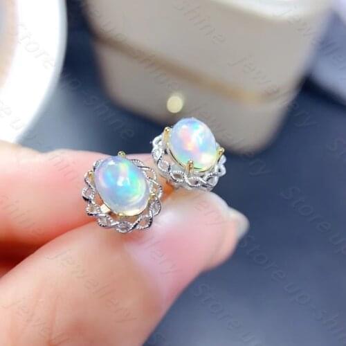 Best selling style natural opal earrings 925 silver womens earrings wedding & birthday gifts elegant atmosphere