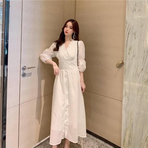 Women Dresses Puff Sleeve Dress Autumn And Winter Dress Longest Autumn Loose Vestido De Mujer Femme Robe