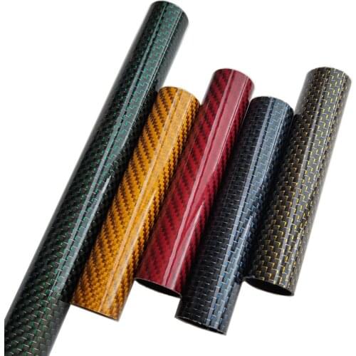 1pcs 1000mm Length Golden Silk Colorful Carbon Fiber Tube OD10 12 16 20 22 25 30mm Red Blue Yellow Carbon Fiber Pipe for Drones