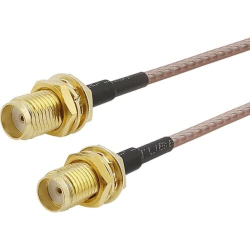 1Pcs 15CM/5.9inch SMA Female Jack to SMA Female Jack Bulkhead Connector Coaxial Cable RG316
