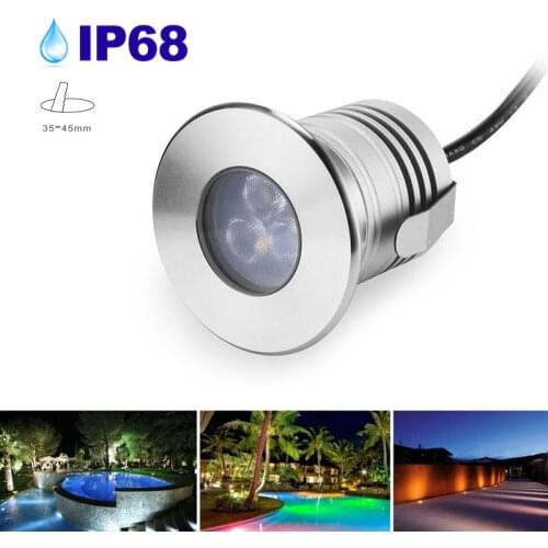 12pcs/lot IP68 Waterproof Underwater Light DC12V 24V 3W Pond Waterfall Fountain Spa Sauna LED Spotlight Lamp Swimming Pool Light