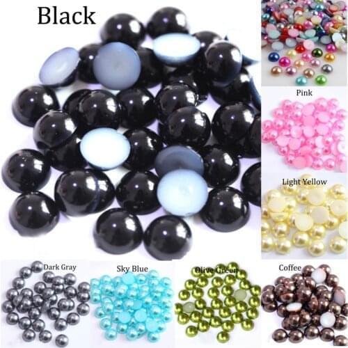 2/3/4/5/6/8/10/12/14 MM ABS Acrylic Beads Imitation Half Round Pearl Bead For Jewelry Making Craft Pearls Clothing Accessories
