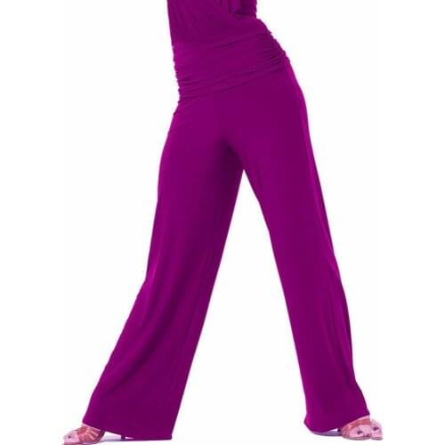 2017 Woman Ballroom Dancing Pants 2Color Purple/Black Any Size Favorable For Lady Modern Adult Exercise Clothes 5061