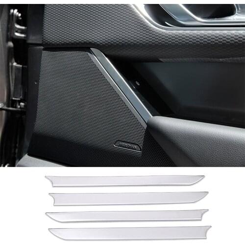 4 Pcs ABS chrome Car Door Speaker Decoration Strips Trim Sticker For Land Rover Range Rover Velar 2017-2020 Car Accessories