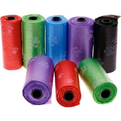 5 Pcs Portable Dog Poop Random Color Bag Pet Poop Bags Dog Cat Waste Pick Up Clean Bag For Puppy Pet Dogs Cats #258337