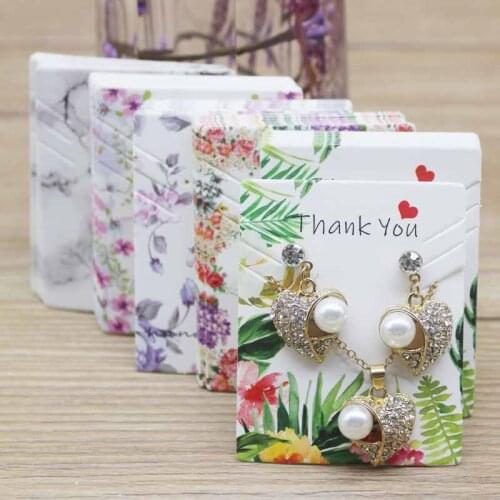 50PCS/Lot 5.1x6.3cm purple flower Hairpin Cards white Paper Hair Accessory Display Packaging necklace/earring set Cards