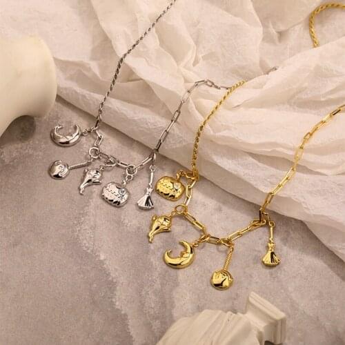 Amaiyllis 925 Sterling Silver Light Luxury Halloween Charms Jewelry Accessories For Family DIY Bracelet Necklace Pendant Gift