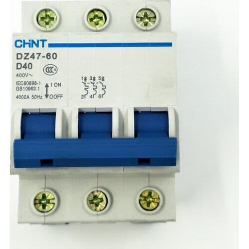 CHINT C45N Mini Circuit Breaker DZ47-60 3P D40A 400V MCB