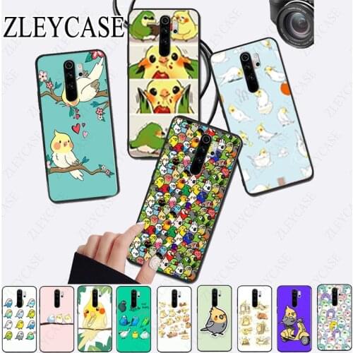 Chubby Cockatiels Parrotlets Hello parrot bird Phone Case for redmi note8pro note7 note5 note6pro 7A 8A 8 note9s note9pro Cases