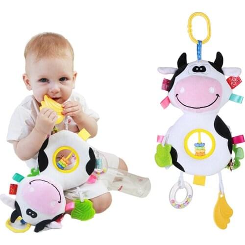 Baby Rattle Toys Baby Cartoon Animal Rattles Infant Plush Hand Bell Baby Stroller Crib Hanging Rattles Baby Toys Gifts
