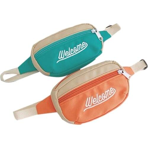 Kids Funny Backpack Casual Letter Print Hip Bum Bag Crossbody Purse with Adjustable Strap for Boys Girls