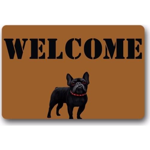 Welcome Dog Door Mat Outdoor Indoor Rubber Mat Non-woven 18 x 30
