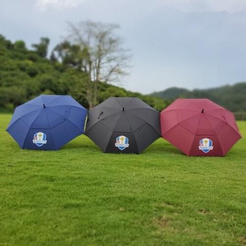 Double-Layer Windproof Umbrella Fiber Skeleton Automatic Open Golf Umbrella Business Umbrella