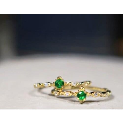 Delicate Rose Golden Golden Green Crystal Ring Ladies Elegant Simple Jewelry Fashion Romantic Luxury Jewelry Gift Free Shipping
