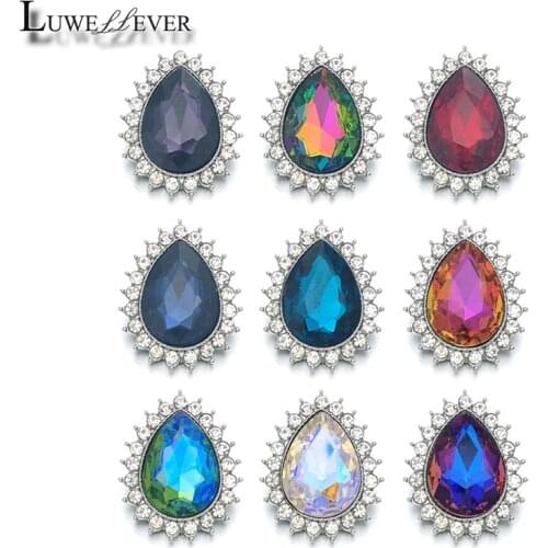 Crystal w208 Heart 3D 18mm 20mm Metal Snap Button For Bracelet Necklace Interchangeable Jewelry Women Accessorie Findings