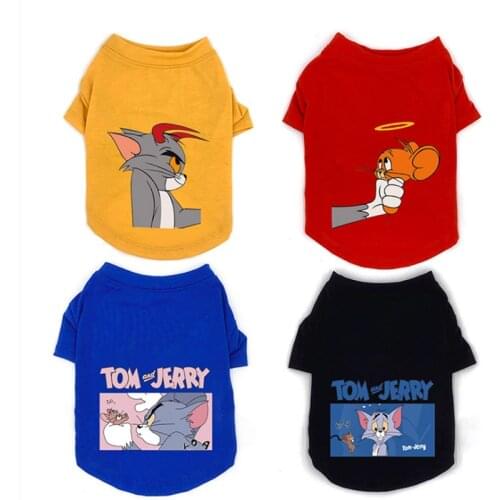 Cute Printed Summer Pets tshirt Puppy Dog Clothes Pet Cat Vest Dog Clothes for Small Dogs Cotton T Shirt Pug Apparel Costumes