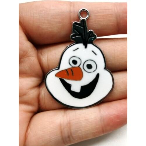 Hot Sale 100 pcs Cartoon snowman head Charm Pendants DIY Jewelry Making Accessories U-120